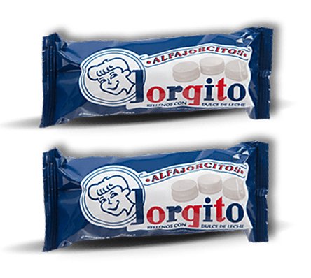 Alfajores JORGITO Mini Agrupado (Baño de Merengue con Dulce de Leche, 2 Pack)