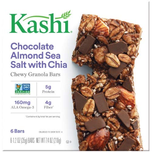 Kashi Chewy Granola Bars, Chocolate Almond and Sea Salt with Chia, 7.4 Ounce (Pack of 12)