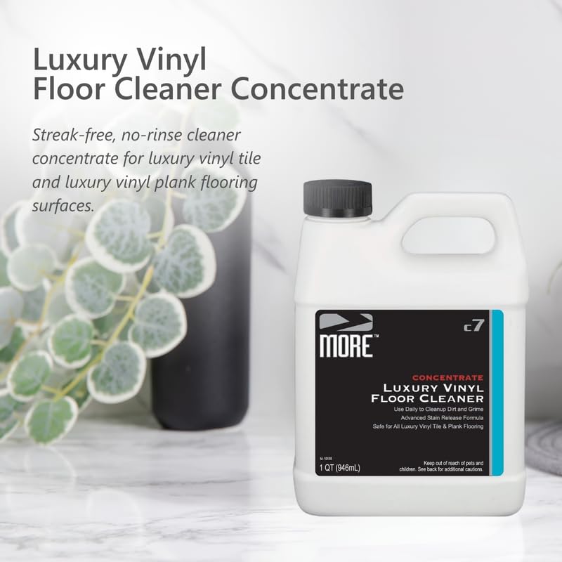 MORE Luxury Vinyl Floor Cleaner - Water-Based Surface Care Concentrate - For Kitchen and Bathroom Floors - Daily No-Rinse Cleaner - Unscented - pH