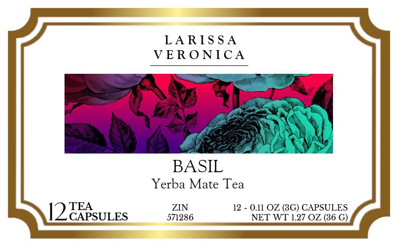 Basil Yerba Mate Tea (Single Serve K-Cup Pods) (12 pods, ZIN: 571286) - 3 Pack