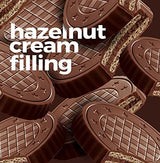 Fiorella Crunch Wafer Cookies, Milk Chocolate Covered Crispy Thin Crunch Wafers with Hazelnut Cream Filling, Chocolate Biscuits, 18 Individually
