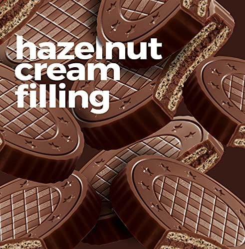 Fiorella Crunch Wafer Cookies, Milk Chocolate Covered Crispy Thin Crunch Wafers with Hazelnut Cream Filling, Chocolate Biscuits, 18 Individually