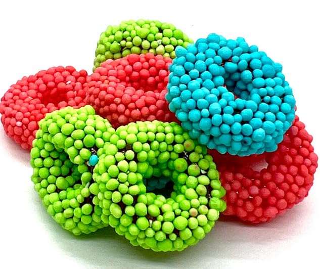 Cosmic Sour Gummy Ring Candies (Pack of 8) - Bold Fruity Flavors with Chewy Sour Sugar Coating - Perfect for Parties, Events, and Candy Buffets