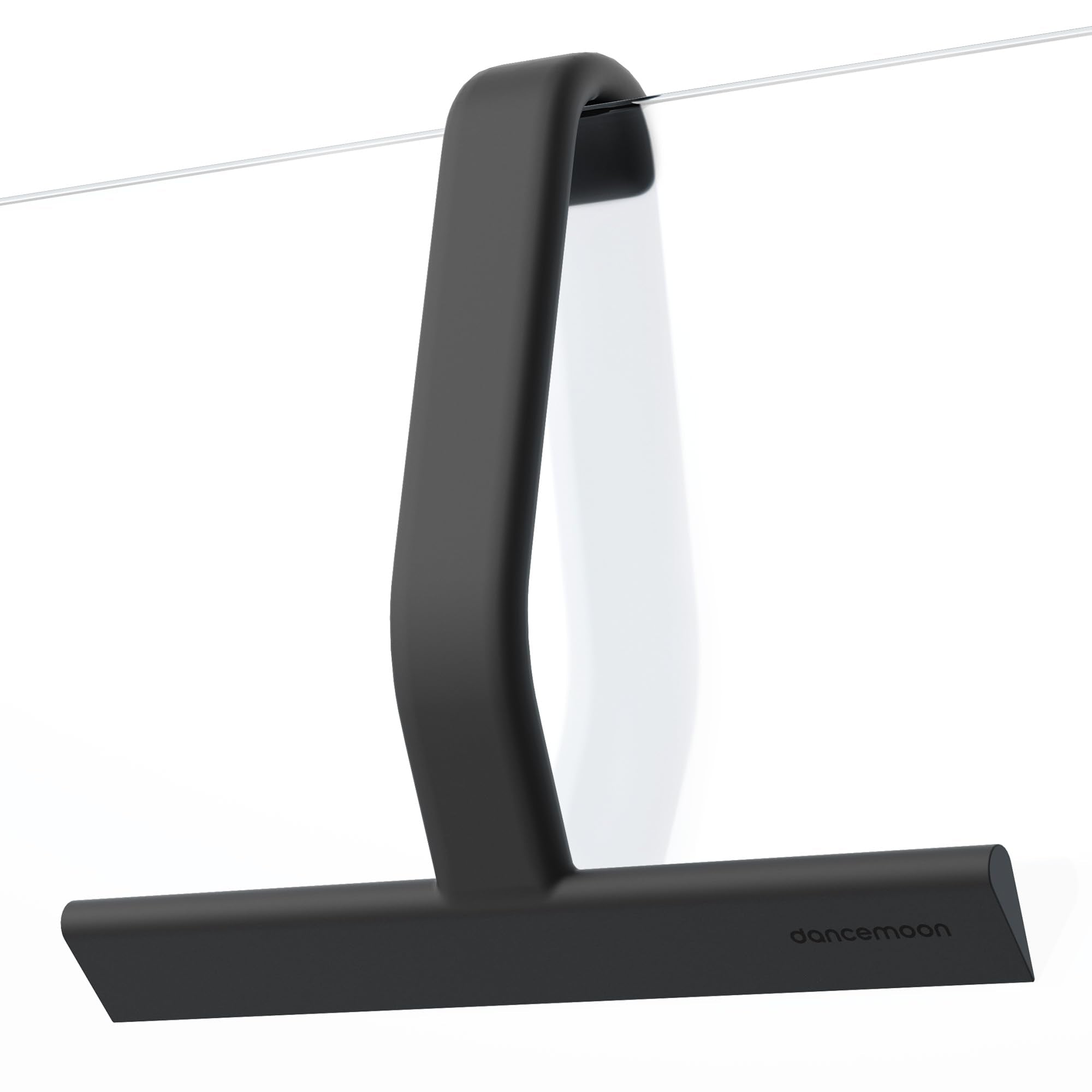 dancemoon JustHang Shower Squeegee for Glass Doors, All-One-Piece Award-Winning Silicone Squeegee with Built-in Hook for Bathroom, Window, Mirror