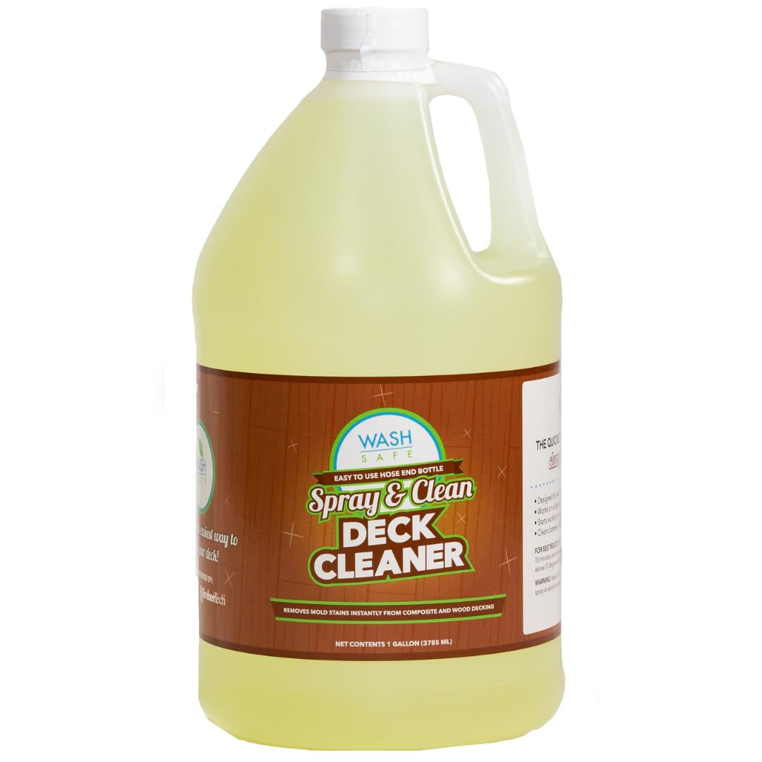 Wash Safe™ SPRAY & CLEAN Commercial-Strength Composite Deck Cleaner | Remove Black Stains | Cleans Up to 1,500 sq. ft. | Deep Set Cleaning, 1 Gal.