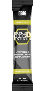 Drink Big D Energy Lemon Squeeze Vitamin D Drink Mix, 100mg Caffeine, 20 Stick Packs