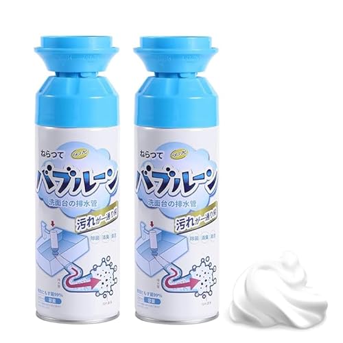 Foaming Drain Cleaner,Drain Clog Remover - Sink Cleaner and Deodorizer,Foaming Cleaners for Kitchen, Sinks, Shower Drains,Tubs(2pcs)