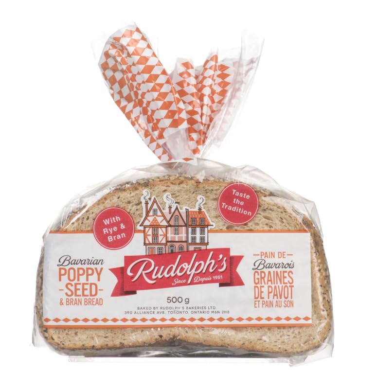Rudolph's Authentic Poppyseed Bread - Traditional European-Style Loaf - Rich in Natural Poppyseeds - Fresh-Baked Quality - Family Size - 500g (1.1 lb)