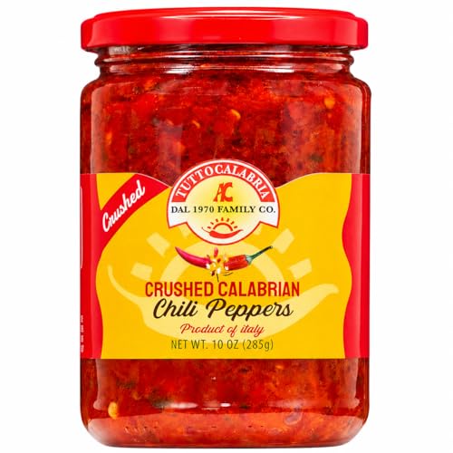 TUTTOCALABRIA Crushed Calabrian Chili Peppers, Spicy Condiment, 10 oz