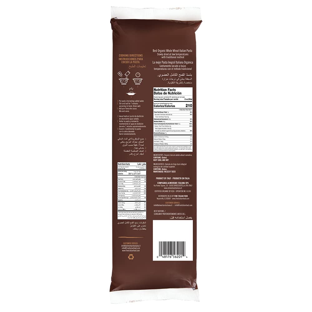 Mantova Organic Whole Wheat Linguine, 1 lb. (Pack 4)