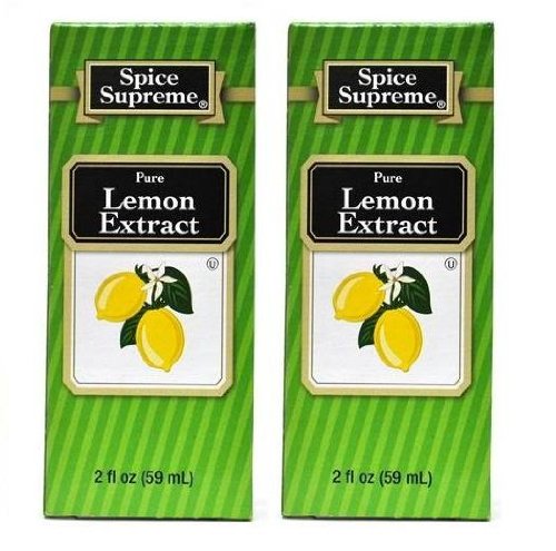Spice Supreme Flavorings: Pure Lemon Extract (Pack of 2) 2 oz Size