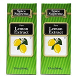 Spice Supreme Flavorings: Pure Lemon Extract (Pack of 2) 2 oz Size
