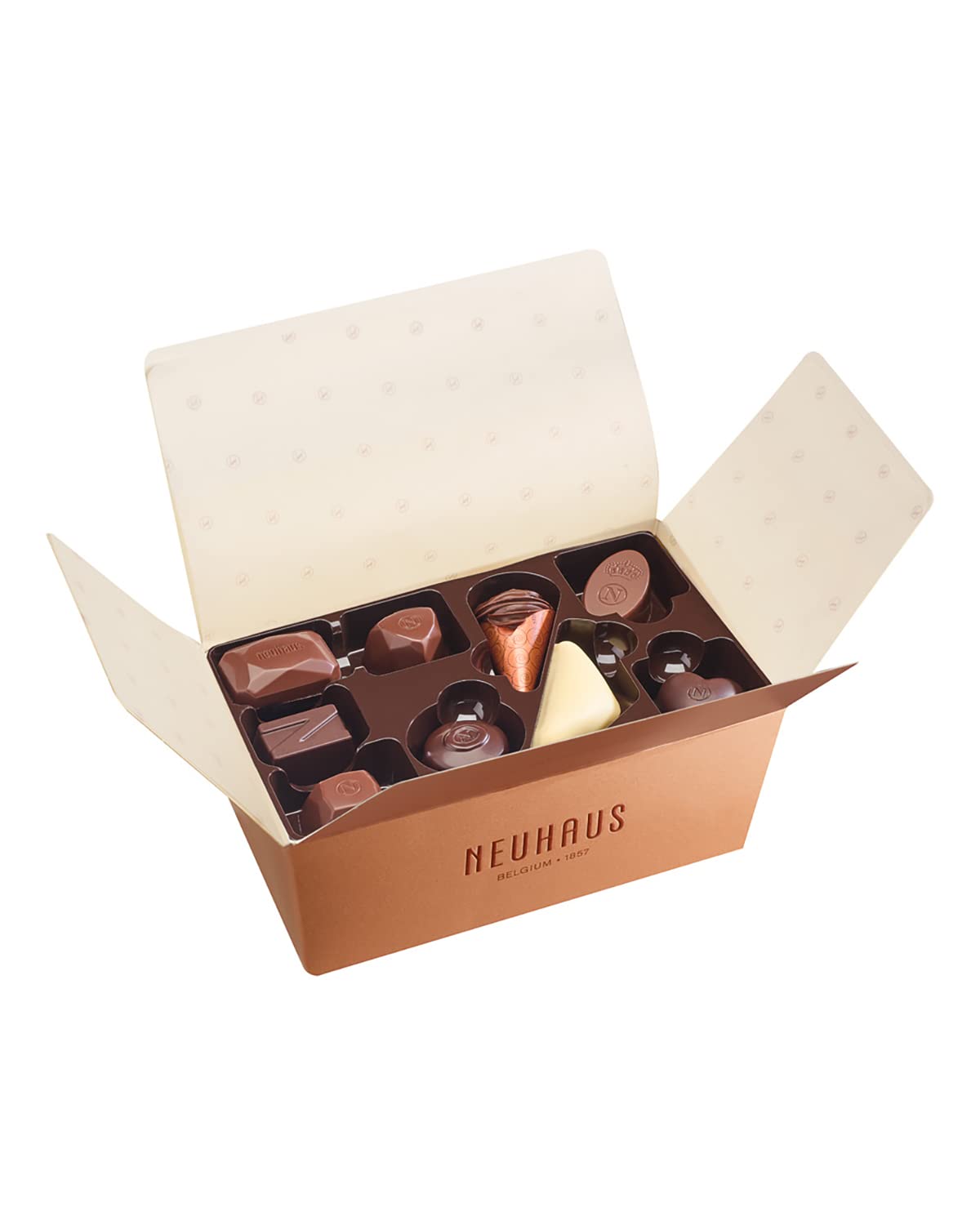 Neuhaus Belgian Chocolate Classic Ballotin 1/2 lb Assorted Chocolates - 18 Pieces Assorted Milk, White & Dark Chocolate Pralines - Gift Box