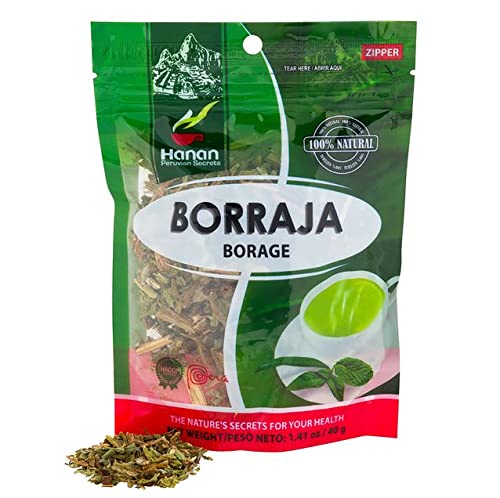 Hanan Peruvian Secrets Borraja Borage Starflower Loose Leaf 1.41oz (40g) | 100% Natural Herbal Tea from Peruvian Andes for Soothing Seasonal
