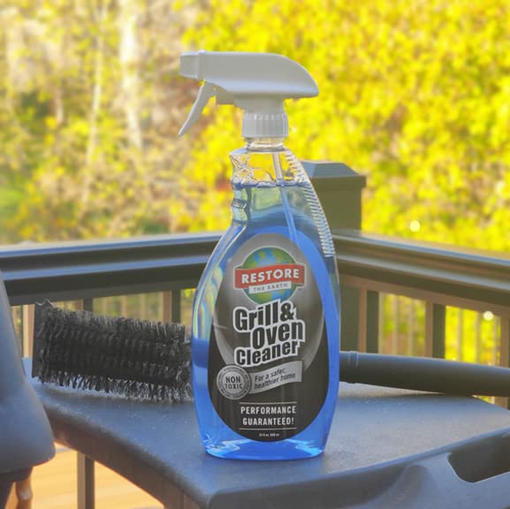 Restore Naturals Grill and Oven Cleaner - 22 Fl Oz - Non Toxic Stove Cleaner | Low Fume | Non-Caustic, Powerful Formula | Cruelty-Free - 6 Pack