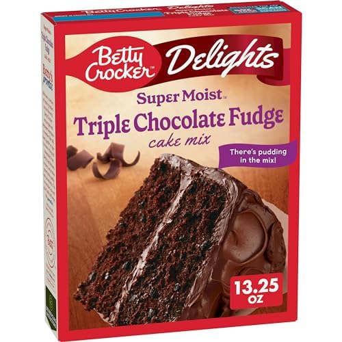 Betty Crocker Delights Super Moist Triple Chocolate Fudge Cake Mix (Pack of 2)