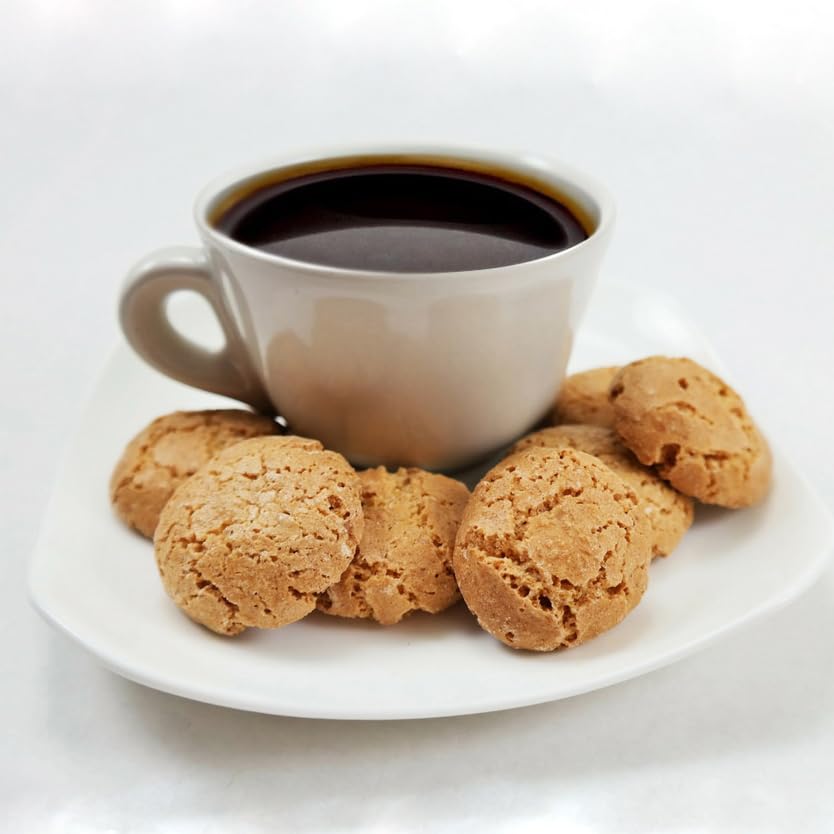 Isola Italian Amaretti Almond Coffee Cookies, Traditional Baked Almond Biscuit, 8 oz Pack, Crisp Artisan Cookies for Espresso, Dessert Pairings, Petit