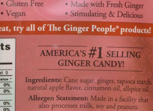 The Ginger People Spicy Apple Ginger Chews, 3-Ounce Bags (Pack of 24)