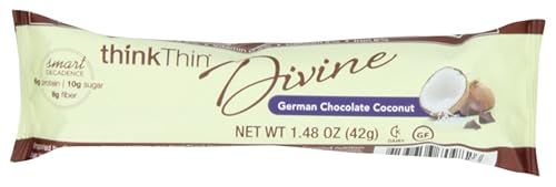 thinkThin Divine German Chocolate Coconut, Gluten Free, 1.48-Ounce Bars (Pack of 12)