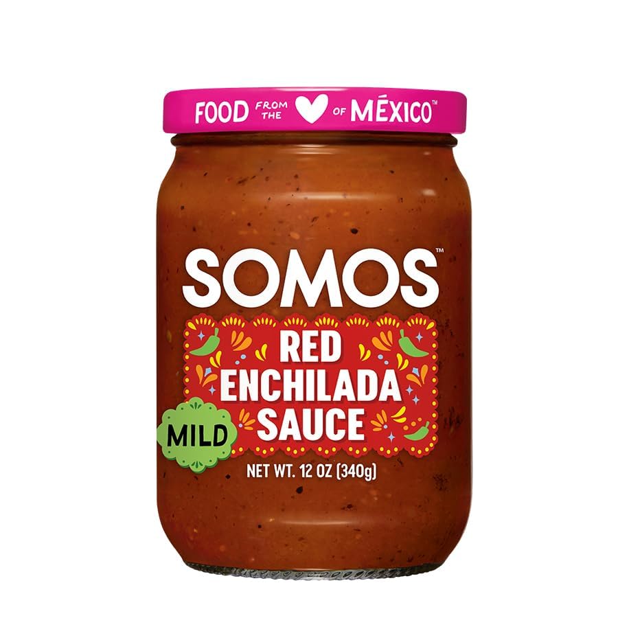 SOMOS Red Enchilada Sauce - Authentic Mexican Flavor & Trusted Quality - Gluten Free, Non-GMO & Vegan - Perfect for Enchiladas, Chip Dip | 8 oz Jar