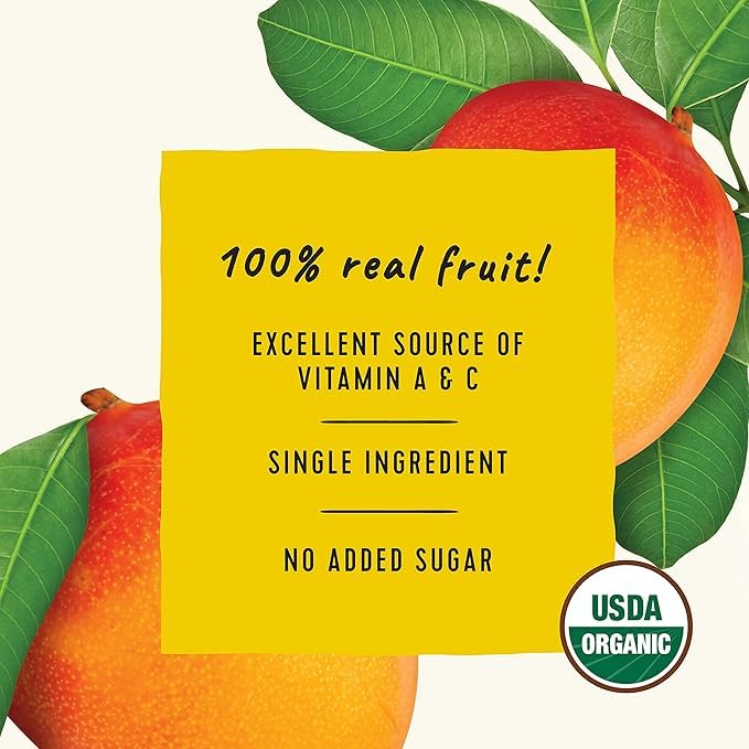 Golden Farms Mango Pouches, Single Ingredient Healthy Snacks, 100% Pure Fruit, No Added Sugar, Vegan, Gluten-Free, Kosher, Organic Squeeze Pouch