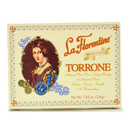 (Pack of 5) La Florentine Torrone Italian Soft Almond Nougat Candy, 18 pc Assortment Each Box