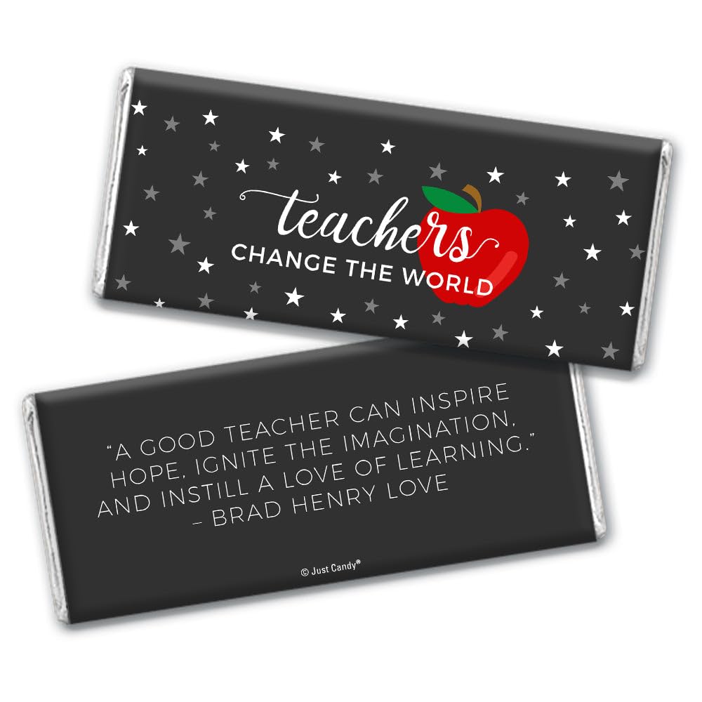 25ct Teacher Appreciation Custom Thank You Wrappers - Change the World