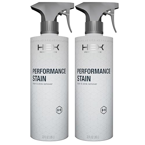 HEX Performance Stain & Stink Remover Spray, Unscented, 44oz (Pack of 2) - Activewear Laundry Pre-Treat for Odor & Tough Stains, Sweat, Grass, Blood
