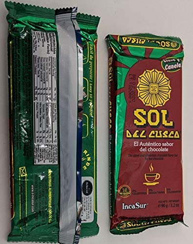 Sol De Cusco Chocolate Con Clavo Y Canela/Chocolate with Cloves & Cinnamon 90gr 3 Pack