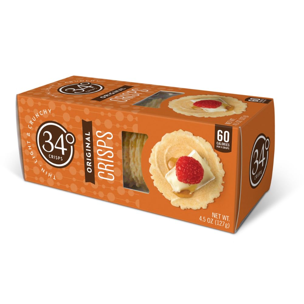 34 Degrees Crisps | Original Crisps | Thin, Light & Crunchy Crisps, Single Pack (4.5oz)