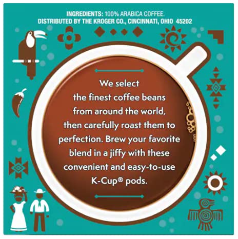 Kroger Medium Dark Roast ‘Rich and Lively’ 100% Colombian Coffee K-Cups 12-Count Recyclable Pods One 4.19 oz (118g) Small Box 1 Pack