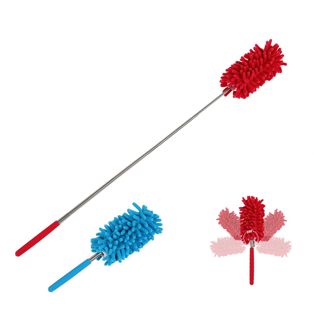 Maguu Long-Reach Washable Dusting Brush with Telescoping Pole,Retractable Extendable Flexible Microfiber Duster for Home Car and Office(Set of 3)