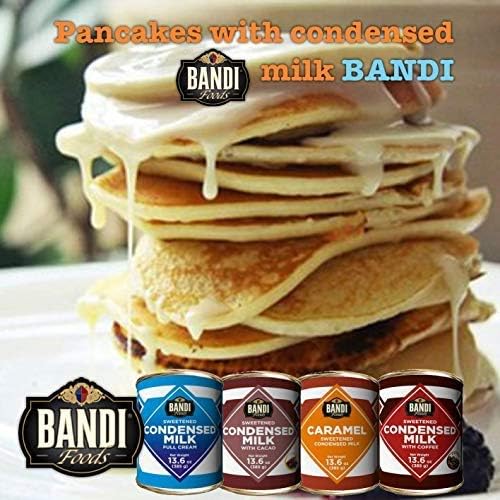 BANDIFoods Imported Sweetened Condensed Milk, 13.6 Ounce (Pack of 12), Easy Opener, Authentic Delicious Taste for Baking, Tea and Coffee (12 Pack, Cacao)