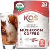 KOS Mushroom Coffee - USDA Certified Organic - Dark Chocolate Mocha Flavor - Mushroom Coffee Latte Powder with Reishi, Cordyceps, Lion's Mane, Chaga