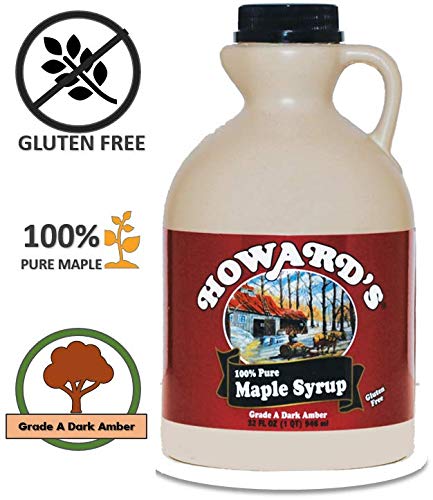 HOWARD'S Pure 100% Grade A Dark Amber Maple Syrup | Gluten Free, Premium Sourced Quality | 32oz (1 quart) Value Jug