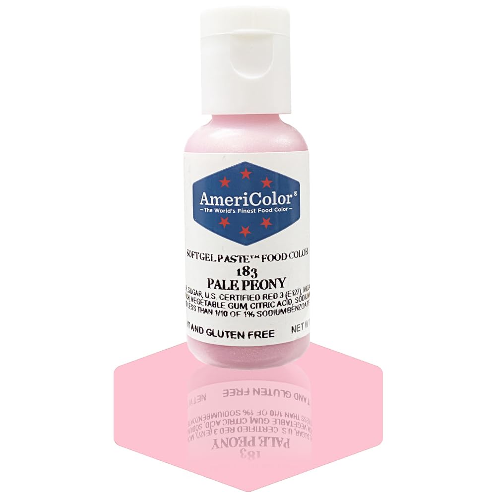 AmeriColor, Pale Peony, 0.75 Ounce Bottle, Soft Gel Paste Food Color