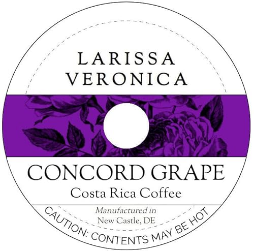 Concord Grape Costa Rica Coffee (Single Serve K-Cup Pods) (Gourmet, Naturally Flavored, Whole Coffee Beans) (12 pods, ZIN: 572303)
