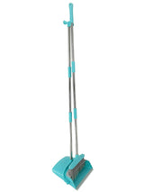 Xifando Extendable Long Handle Broom and Dustpan Set, Stainless Lightweight Upright Standing Broom and Dustpan Combo for Kitchen Lobby Office Living