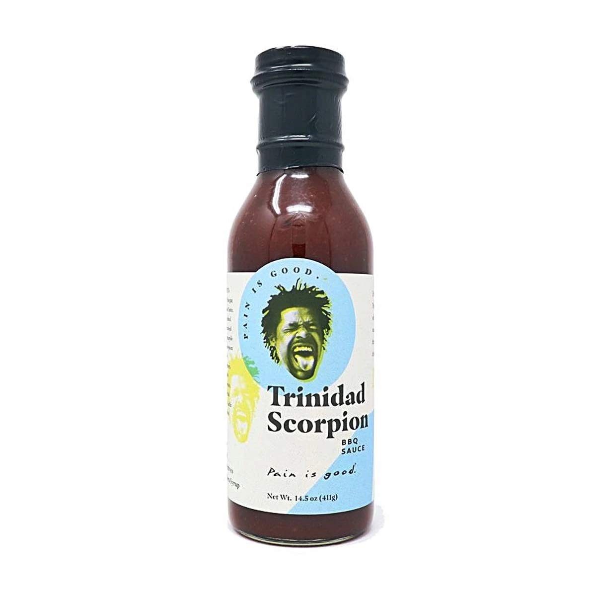 Pain is Good - Trinidad Scorpion BBQ Sauce - 15.5oz Bottle - Made in USA - - Family Friendly - Handcrafted in Small Batches with All Natural