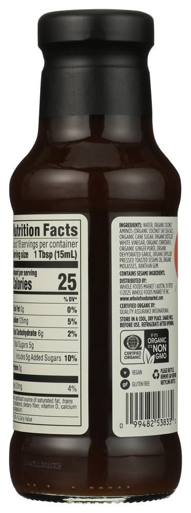 365 by Whole Foods Market Organic No Soy Teriyaki Sauce, 10 FZ