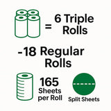 SKYREN Ultra Strong Paper Towels, 6 Triple Rolls (165 Sheets per Roll) - Durable, Absorbent, Multi-Purpose Paper Towels for Kitchen, Cleaning