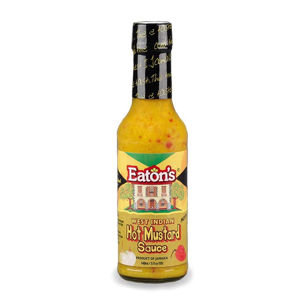 Eaton's West Indian Hot Mustard Sauce - Jamaican Jerk Spicy Mustard Sauce, Meat Rubs, Seasonings, and Glaze for BBQ, Chicken Wings, Smokey Steak
