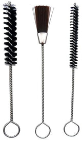 GRID 3 Piece Long Pipe Cleaning Brushes | 7½" (19 cm) Length | Wire-Wrapped & Broom Shaped | Designed for Spray Guns, Airbrushes & Electronics