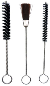 GRID 3 Piece Long Pipe Cleaning Brushes | 7½" (19 cm) Length | Wire-Wrapped & Broom Shaped | Designed for Spray Guns, Airbrushes & Electronics