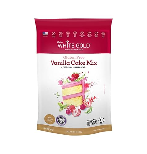 Extra White Gold Vanilla Cake Mix - For Baking Cakes Cupcakes Desserts - [Gluten Free] [Nut Free] [Free of the Top 14 Major Allergens] - 15.9 Ounces