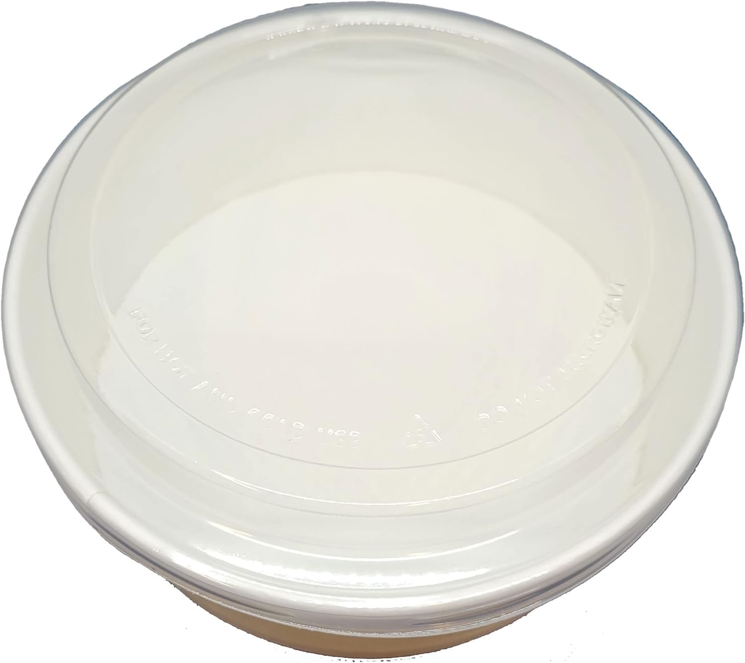 Basidi [100 Pack 42oz Disposable White Paper Round Bowl with Plastic Lids, Round Shape Paper Bowls White Paper Salad Bowl for Soup Stews