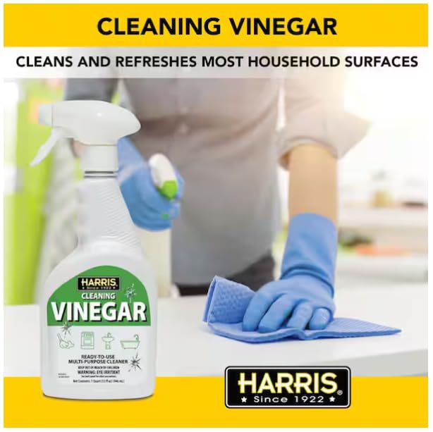 HARRIS Cleaning Vinegar 32 Fl Oz Ready to Use with Microfiber Towel