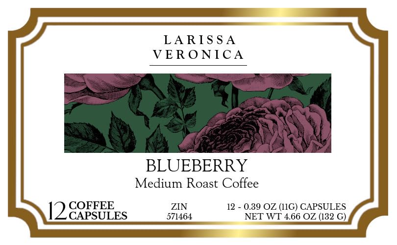 Blueberry Medium Roast Coffee (Single Serve K-Cup Pods) (Gourmet, Naturally Flavored, Whole Coffee Beans) (12 pods, ZIN: 571464)