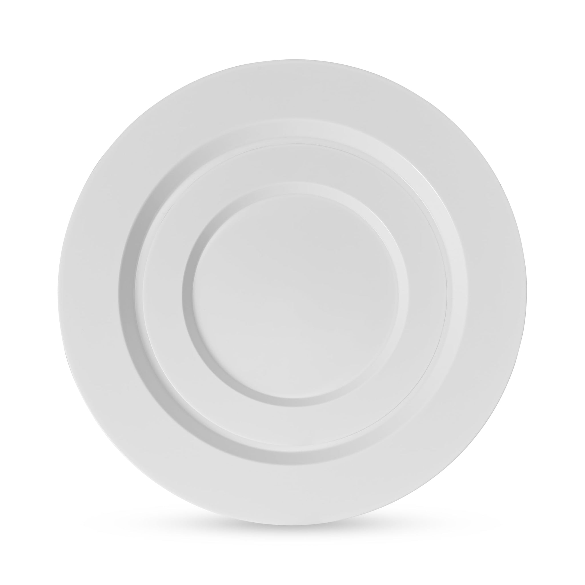 Munfix 100 White Plastic Plates Set, 50 Pcs 10 Inch Plastic Dinner Plates and 50 Pcs 7 Inch Plastic Dessert Plates, Elegant Fancy Heavy Duty