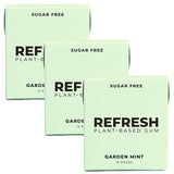 Refresh Gum Garden Mint - 12 Piece Sugar - Xylitol for Daily Use - Bubble Style Chewing Gum Bulk Alternative - Remineralizing Pure Mint Flavor - Pack